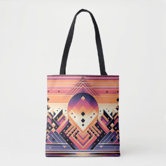 Bolsa Tote Saco de Toque Geométrico Sunset - Cores Negrito, A