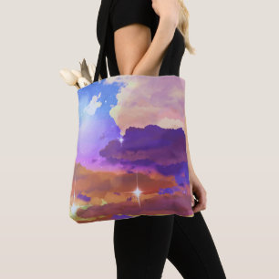 Bolsa Tote Saco de Toque Médio Sunset Vibrante