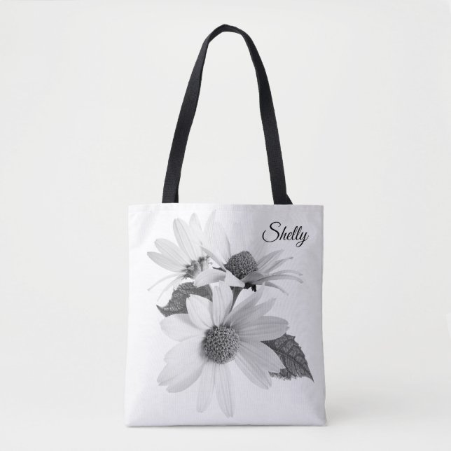 Bolsa Tote Saco de Toque Personalizado da Daisy Flower Reutil (Frente)