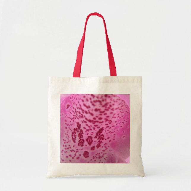 Bolsa Tote Saco de Toque Petal de Foxglove Rosa (Frente)