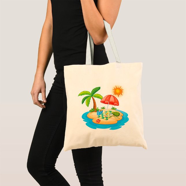 Bolsa Tote Saco de Toque Picnic da Ilha Tropical (Criador carregado)