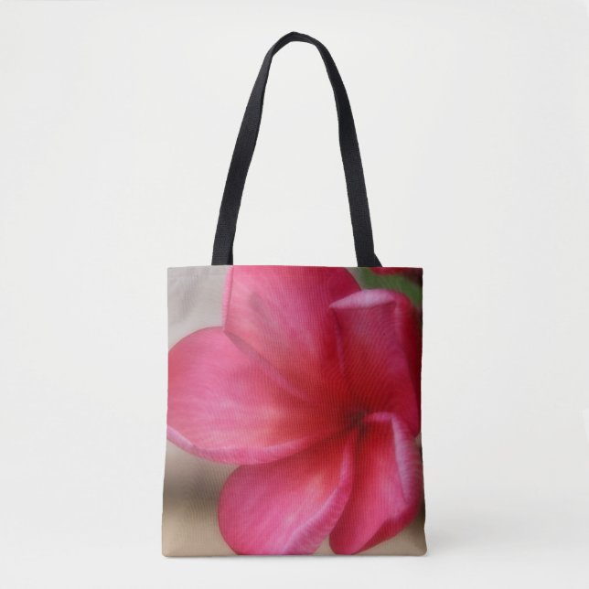 Bolsa Tote Saco de Toque Plumeria Rosa (Frente)