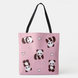 Bolsa Tote Saco de Toque Rosa Panda