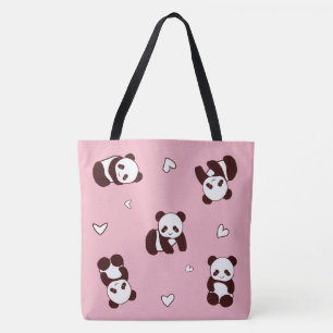 Bolsa Tote Saco de Toque Rosa Panda