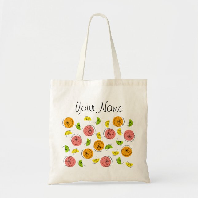 Bolsa Tote Saco de toques Citrus Multi Name (Frente)