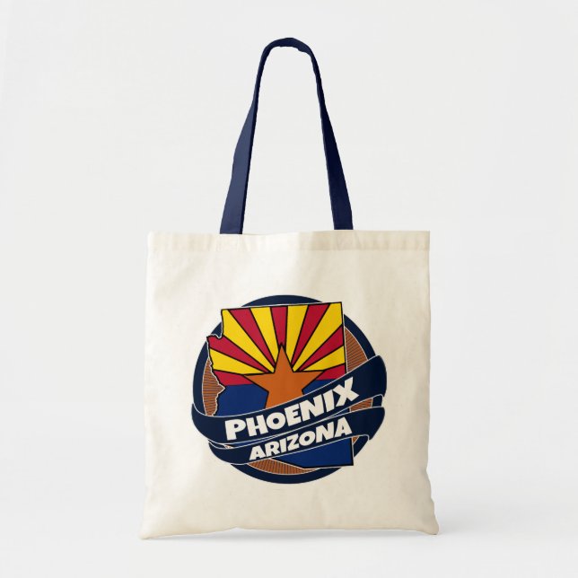 Bolsa Tote Saco de toques da bandeira da Arizona Phoenix (Frente)