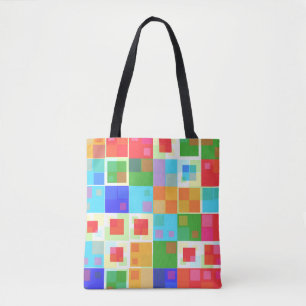 Bolsa Tote saco de toques de abstrato quadrados
