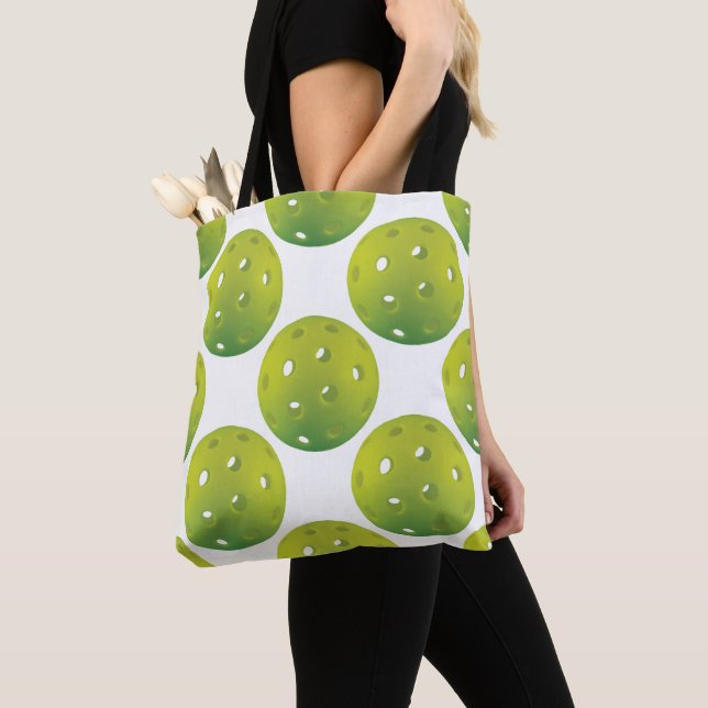 Bolsa Tote Saco de Toques de Bolinhas Verdes (Close Up)