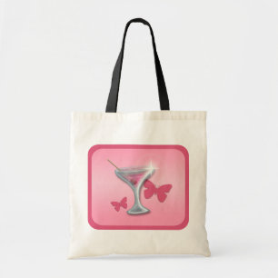 Bolsa Tote Saco de toques de borboleta Martini rosa