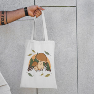 Bolsa Tote Saco de Toques de Caracteres de Cogumelo