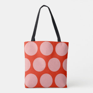 Bolsa Tote Saco de Toques de Pontos Rosa Retroativo