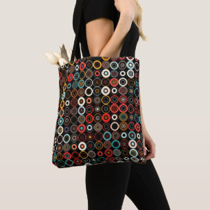 Bolsa Tote Saco de Toques do Círculo Retroativo do Boho