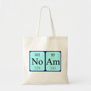 Bolsa Tote Saco de toques do nome da mesa periódica do Noam