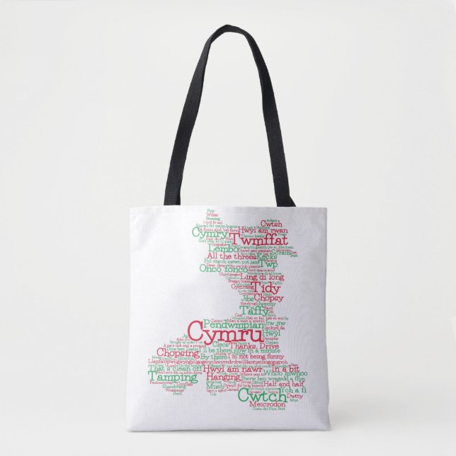 Bolsa Tote Saco de Toques do Word do Welsh Slang (Frente)