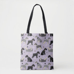 Bolsa Tote Saco de Toques e Patas do Schnauzer