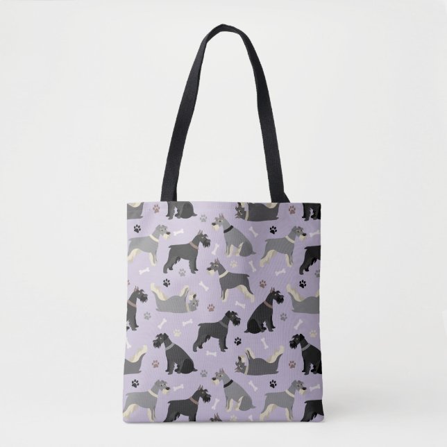 Bolsa Tote Saco de Toques e Patas do Schnauzer (Frente)