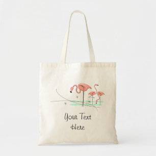 Bolsa Tote Saco de toques Flamingos Trio 3