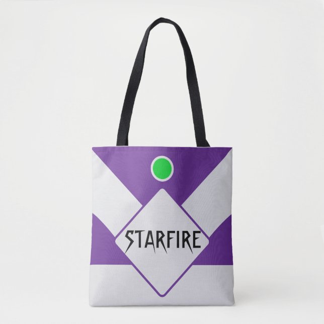 Bolsa Tote Saco de Toques Geométricos de Púrpura e Prata (Frente)