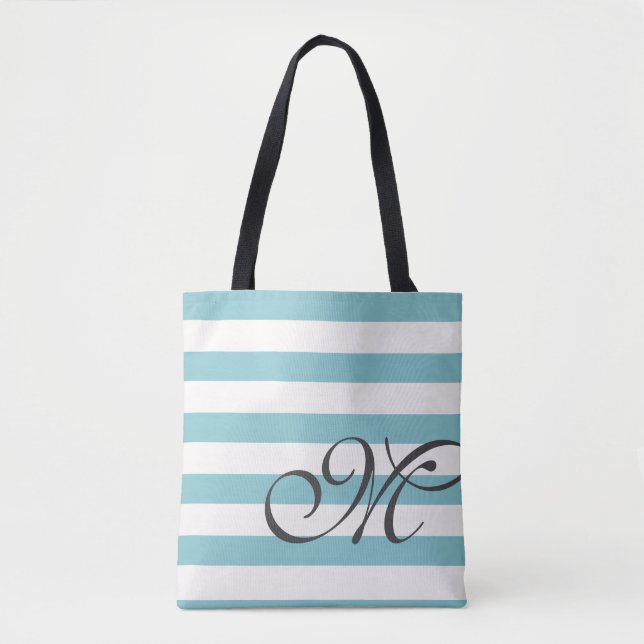 Bolsa Tote Saco de Toques Monograma e Stripes (Frente)