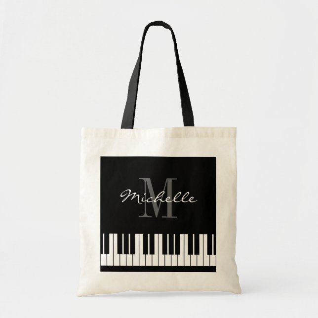 Bolsa Tote Saco de toques personalizado de chaves de piano pa (Frente)