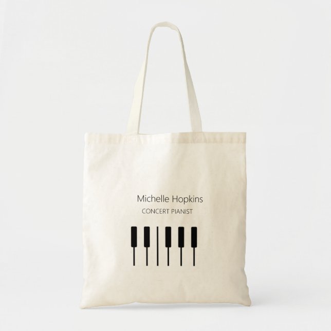 Bolsa Tote Saco de toques personalizado de chaves de piano pa (Frente)