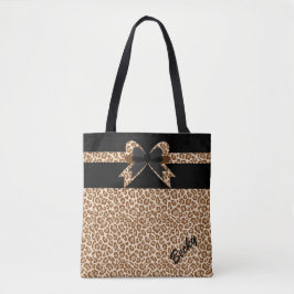 Bolsa Tote Saco de Toques Personalizado de Impressão do Leopa