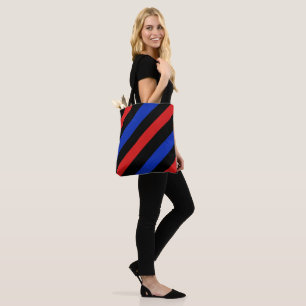 Bolsa Tote Saco de Toques Vermelho, Preto e Azul