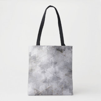 Bolsa Tote Saco de Tota Abstrato Geométrico Moderno com Linha