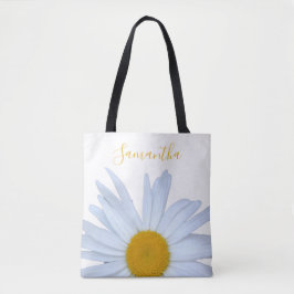 Bolsa Tote Saco de Tota Amarelo Branco da Margarida