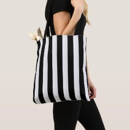 Bolsa Tote Saco de Tota com Stripe Preto e Branco