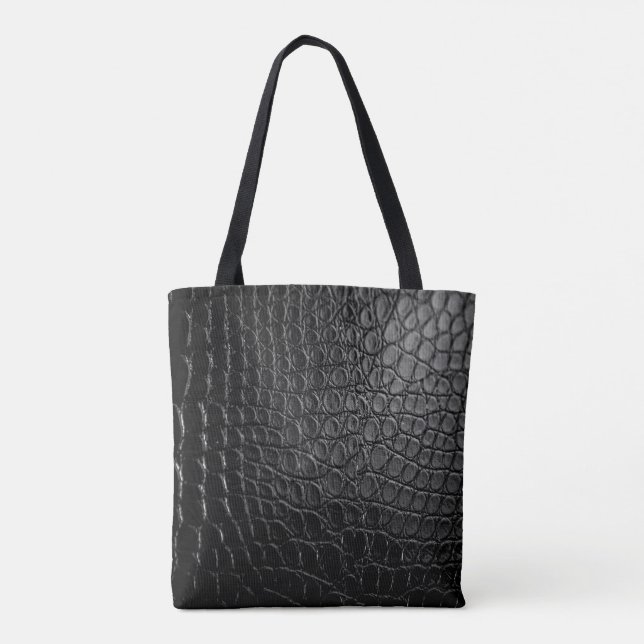 Bolsa Tote Saco de Tota Crocodilo Preto (Verso)