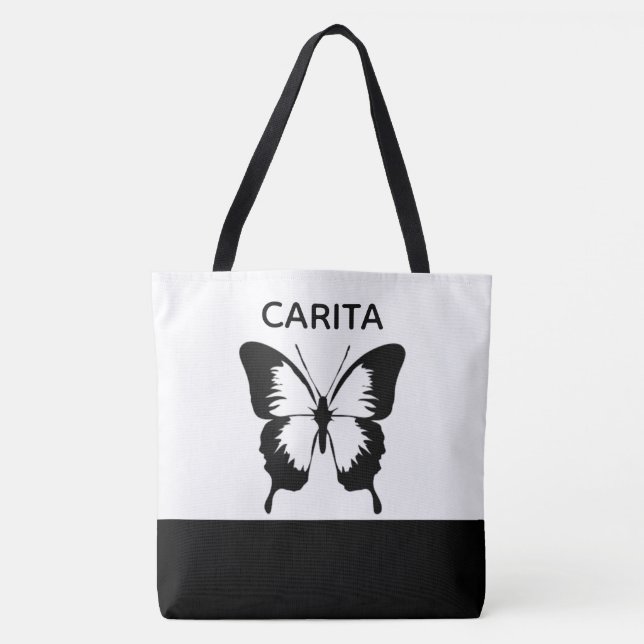 Bolsa Tote Saco de Tota da Borboleta Personalizada (Frente)