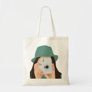 Bolsa Tote Saco de Tota da Rapariga Fotográfica - Illustrado