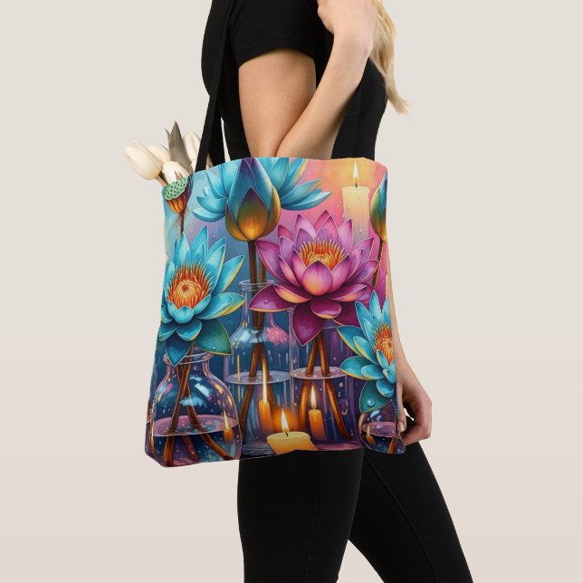 Bolsa Tote Saco de Tota de Aquarela Blooming - Artefactos Vib (Close Up)