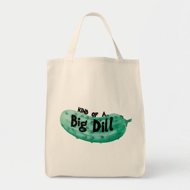 Bolsa Tote Saco de Tota de Aquarela, Grande Dill (Frente)