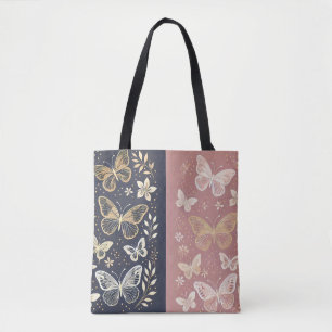 Bolsa Tote Saco de Tota de Borboleta Dourada e Escamuflada El