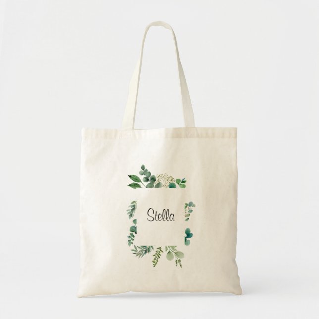 Bolsa Tote Saco de Tota de Borda Eucalyptus Personalizado com (Frente)