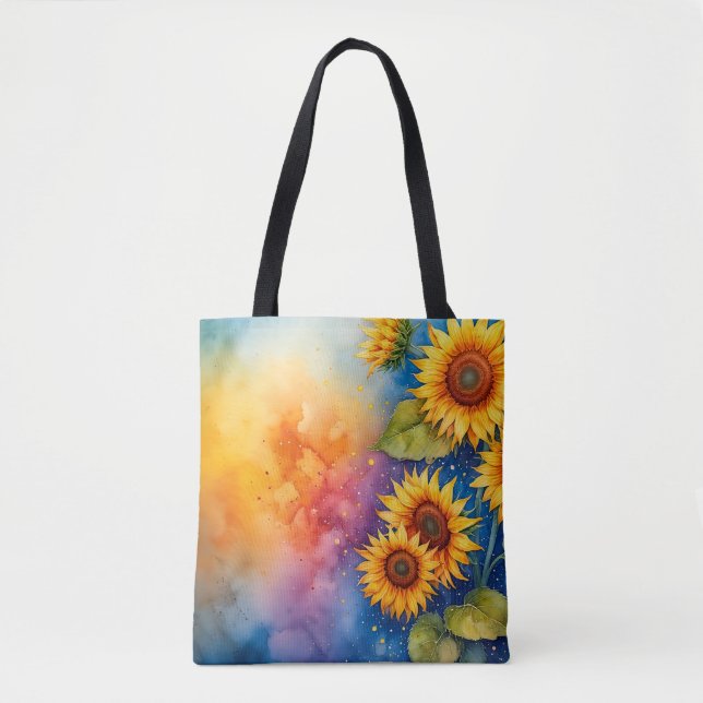 Bolsa Tote Saco de Tota de Canvas de girassol alegre (Frente)