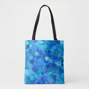 Bolsa Tote saco de tota de confetti ponto azul