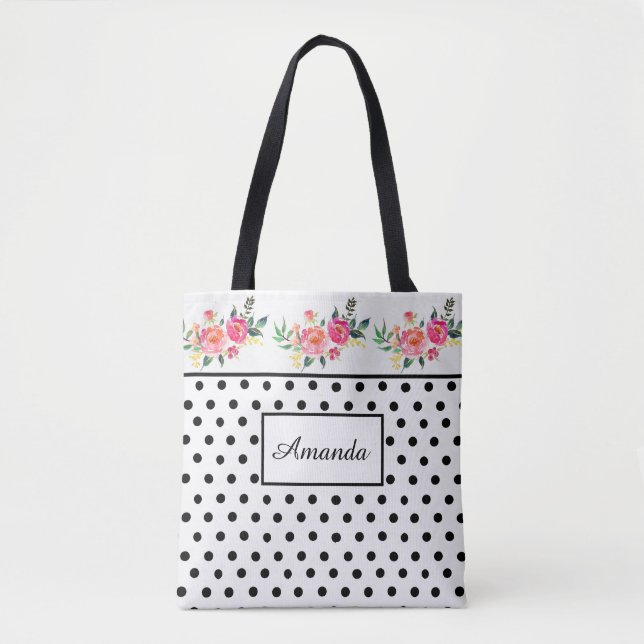 Bolsa Tote Saco de tota de flor monograma (Frente)