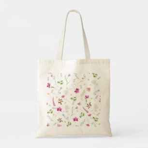 Bolsa Tote Saco de Tota de Flor Selvagem - Design de Botânica