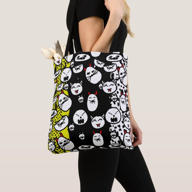 Bolsa Tote Saco de Tota de Gato de mau (Close Up)
