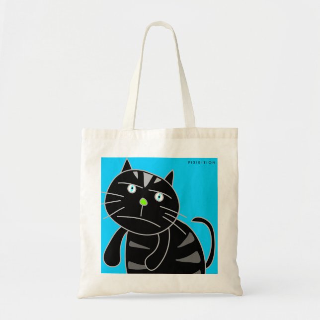 Bolsa Tote Saco de Tota de Gato Preto Bordo (Frente)