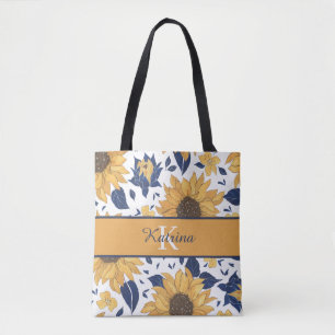 Bolsa Tote Saco de Tota de Girassol Monograma
