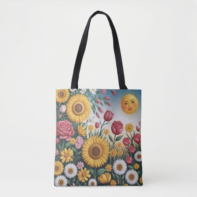 Bolsa Tote Saco de Tota de Jardim Beijado pelo Sol (Frente)