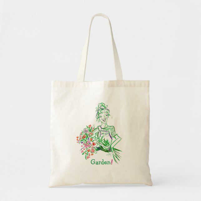 Bolsa Tote Saco de tota de jardim ilustrado (Frente)