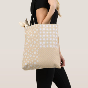 Bolsa Tote Saco de Tota de Padrão de Primavera Amarelo de Pat