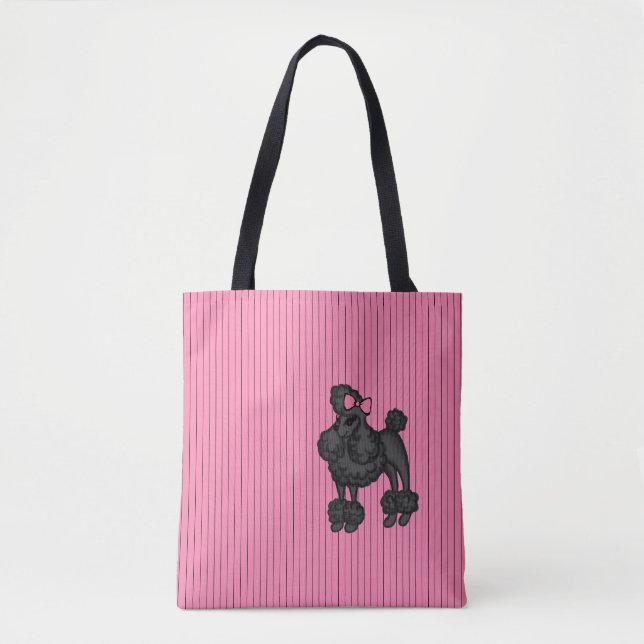 Bolsa Tote Saco de Tota de Poodle em Francês (Frente)