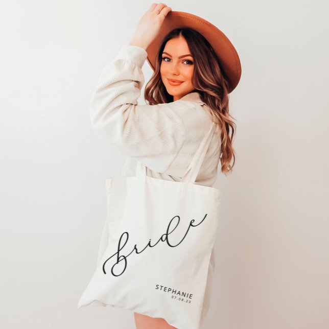 Bolsa Tote Saco de Tota de Script de Cute de Brito Personaliz (Criador carregado)