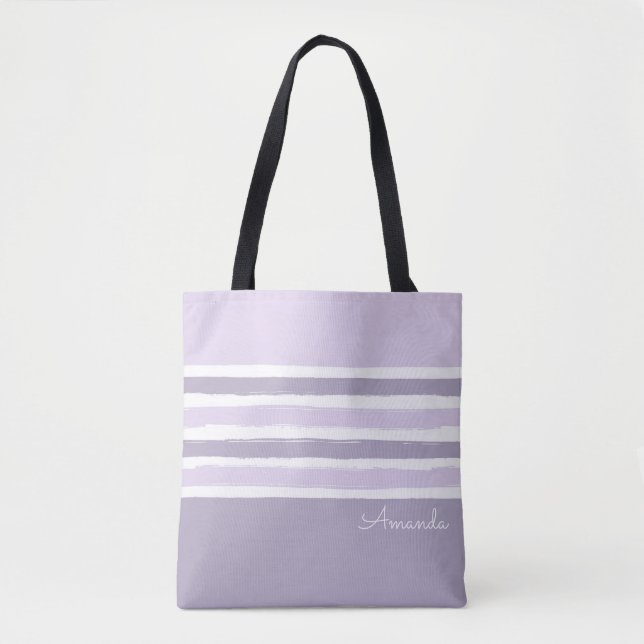 Bolsa Tote Saco de Tota de Stripes de Pastel (Frente)